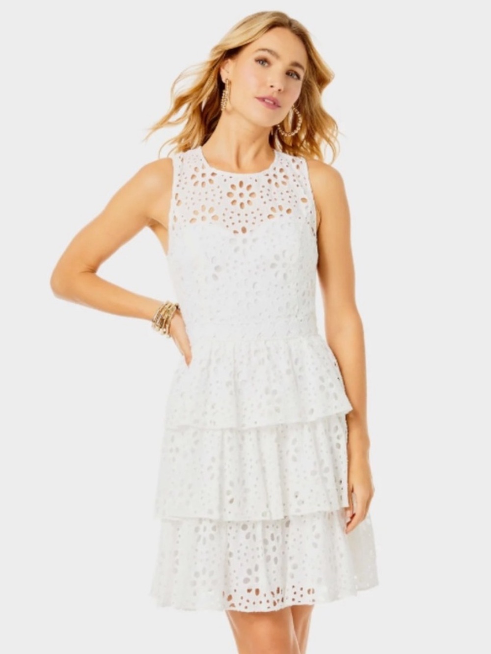Lilly Pulitzer Judelyn Sleeveless Eyelet Tiered Mini Dress ❤️❤️